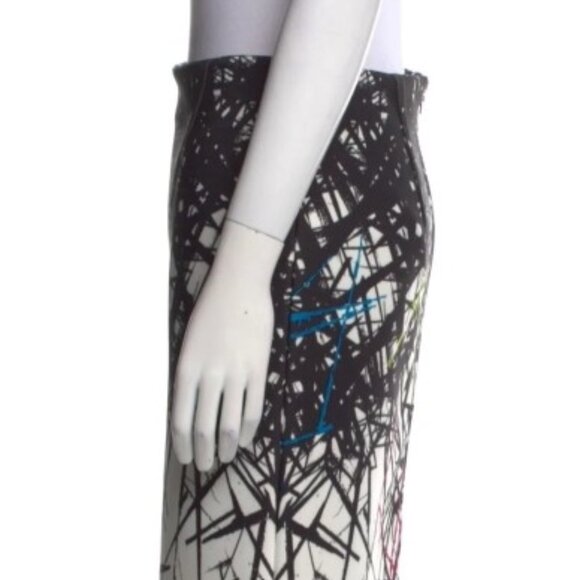 Yigal Azrouël Splattered Printed Abstract Knee-Length Skirt M/US 6 (Orig. $398) - Picture 2 of 3